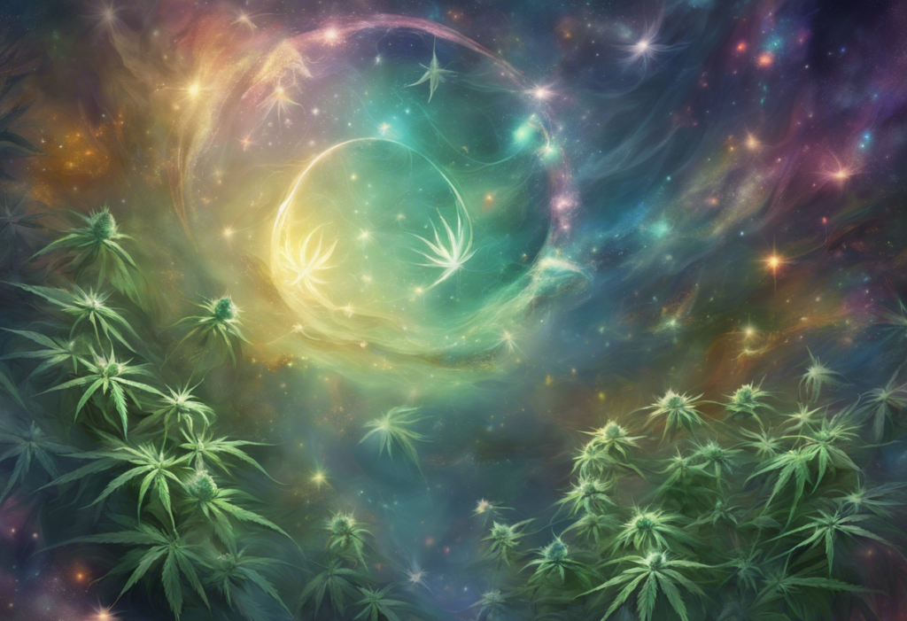 cannabis space fantasy background